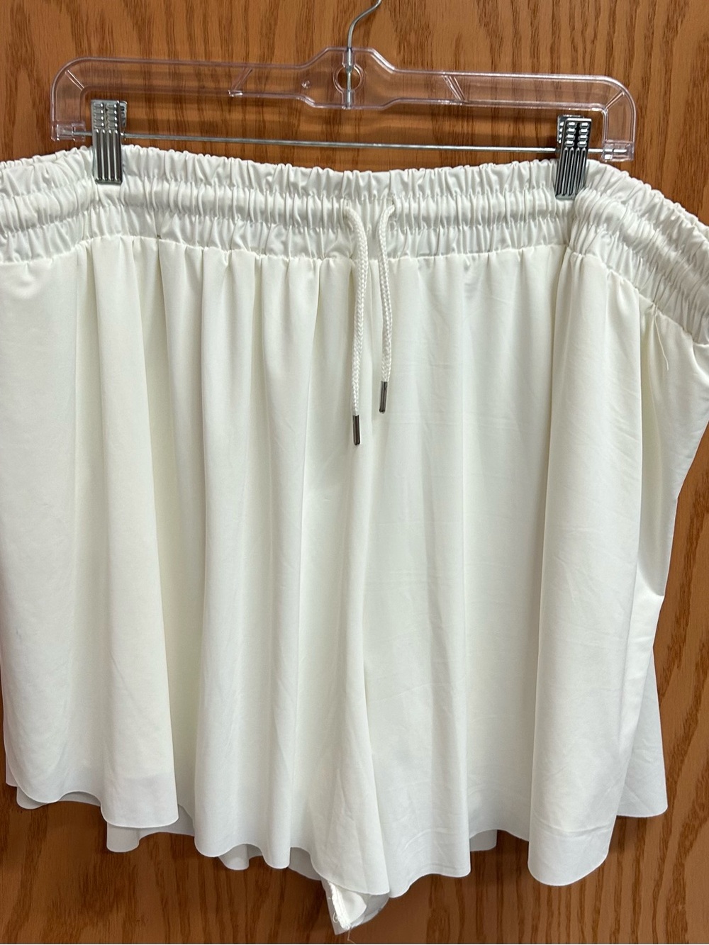 Women's Cream Elastic Waist Skirt No Comment Plus